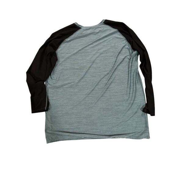 Neleus Dry Fit Logo Muscle Mens Shirt, size 2XL, Green and Black, Long Sleeves - Picture 3 of 5